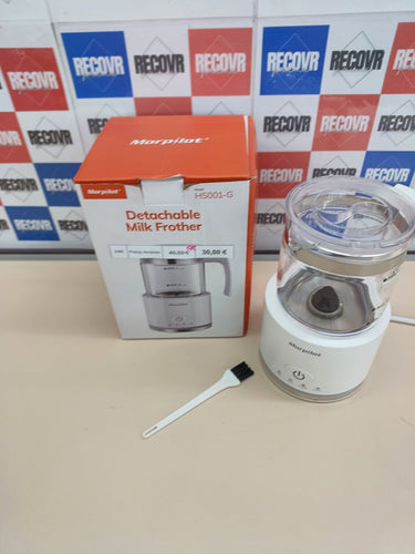 Espumador leche eléctrico,capacidad 250 ml capuchino o 300 ml leche caliente, de cristal, bonito para ver, 4 en 1 función, diseño dividido, Morpilot.